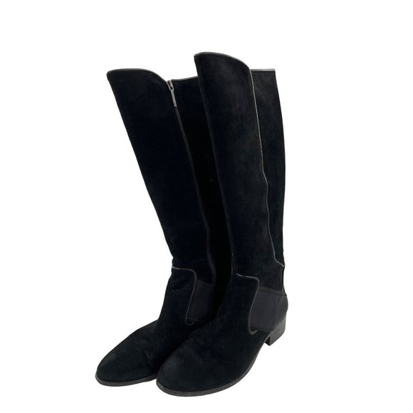 Donald Pliner Nadea Womens Black Suede Knee-High Riding Boots Side Zip Size 10 - Picture 1 of 10